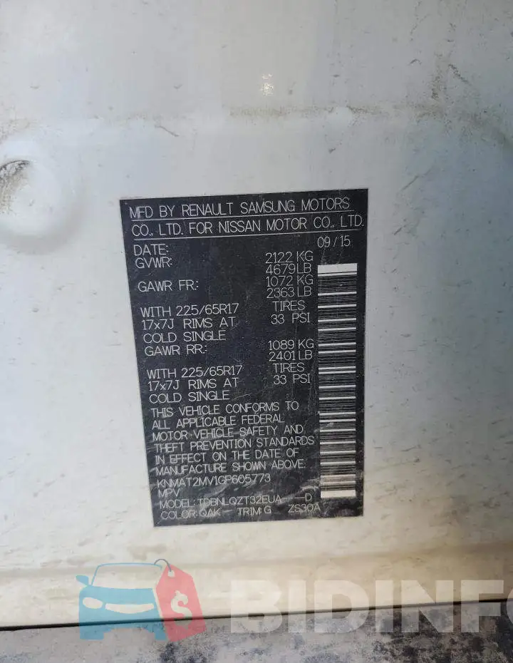 KNMAT2MV1GP605773 Photo# 14