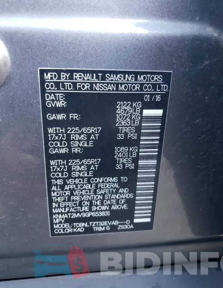 KNMAT2MV9GP653831 Photo# 13