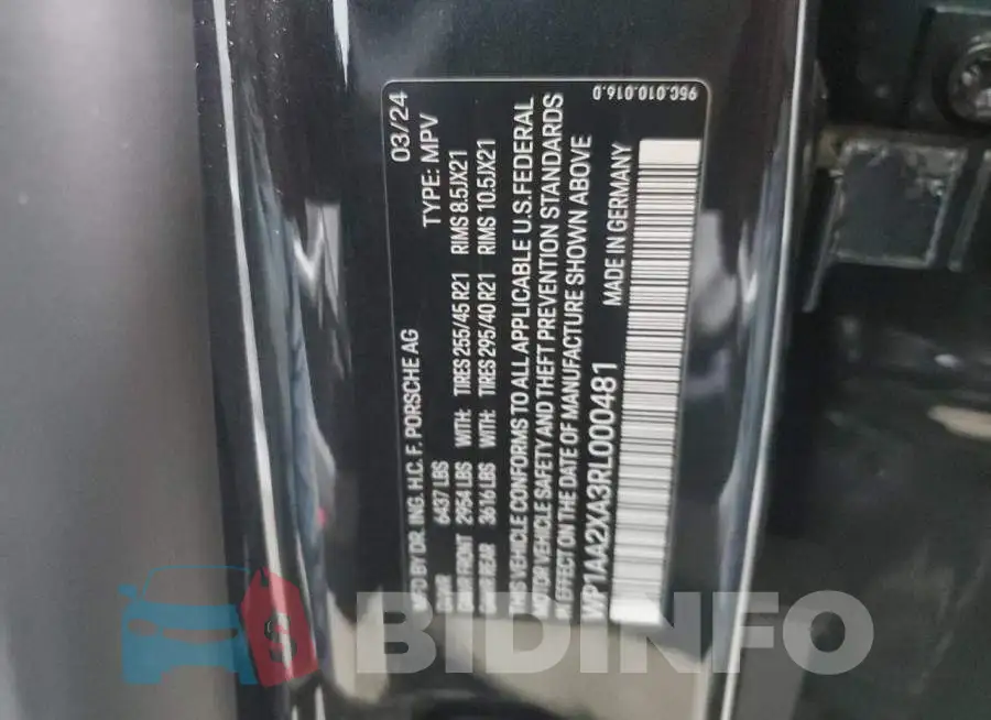 WP1AA2XA3RL000481 Photo# 14