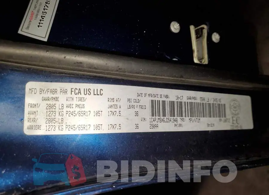 1C4PJMBX6JD541948 Photo# 13
