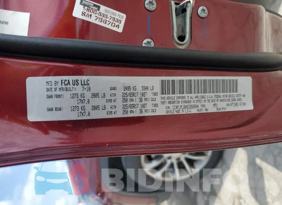 1C4PJMLB0KD260944 Photo# 13