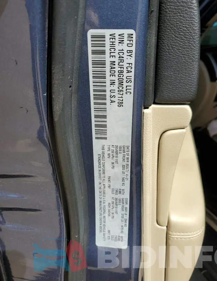 1C4RJFBG0MC671786 Photo# 14