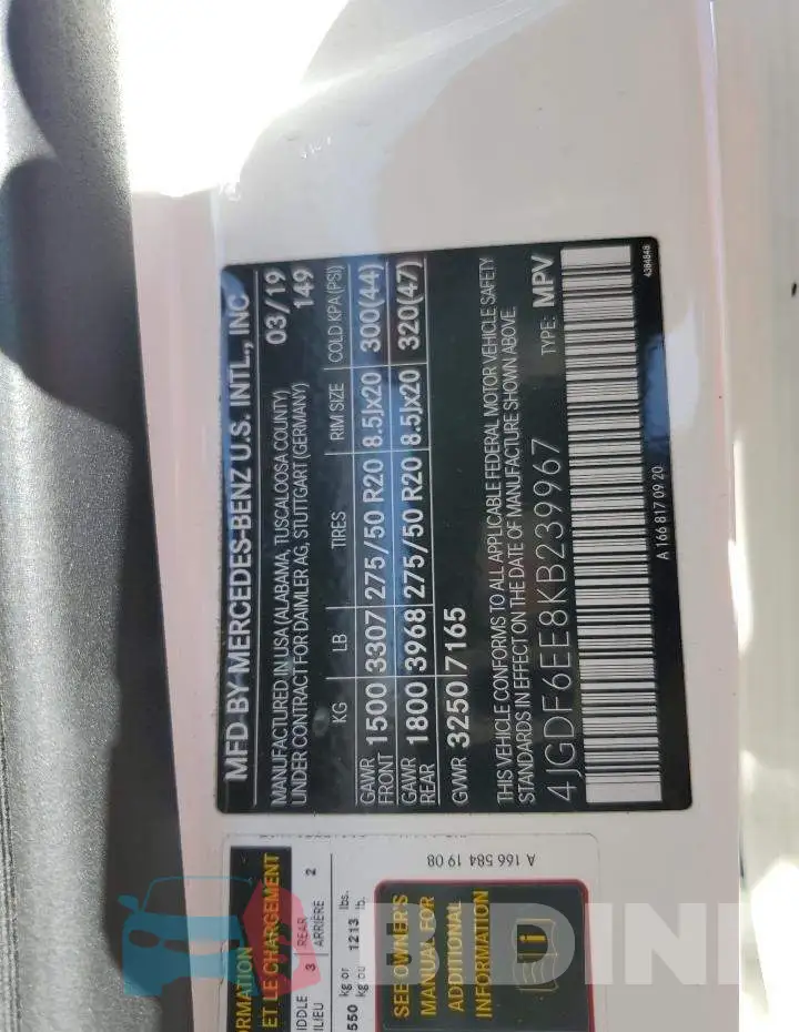 4JGDF6EE8KB239967 Photo# 13