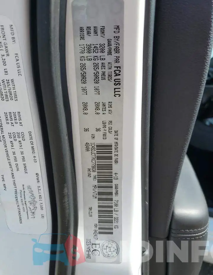 1C4SDJCT7KC779830 Photo# 13
