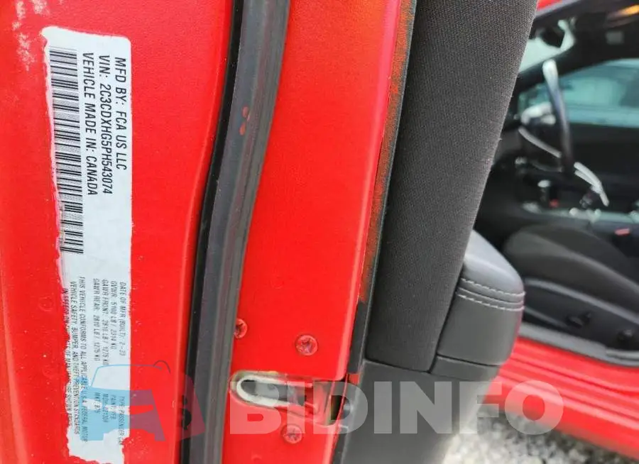 2C3CDXHG5PH543074 Photo# 12