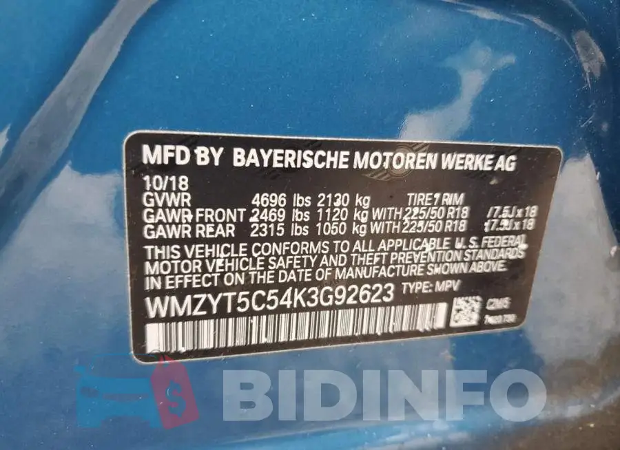 WMZYT5C54K3G92623 Photo# 12