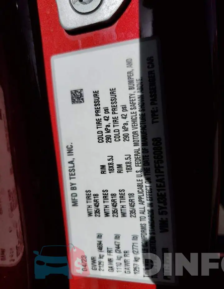 5YJ3E1EA1PF560868 Photo# 13