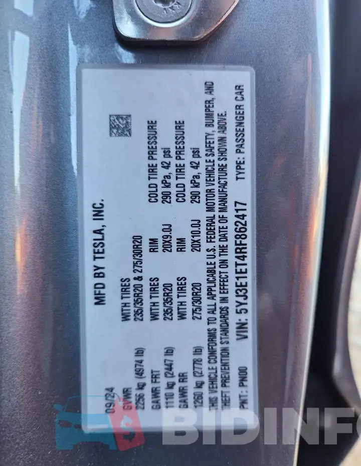 5YJ3E1ET4RF862417 Photo# 13