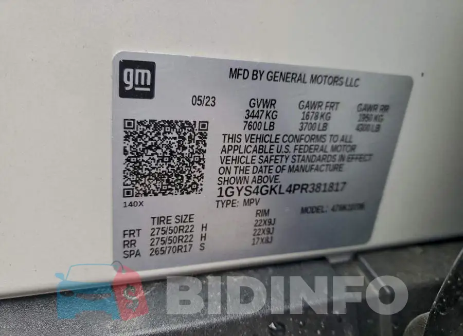 1GYS4GKL4PR381817 Photo# 13
