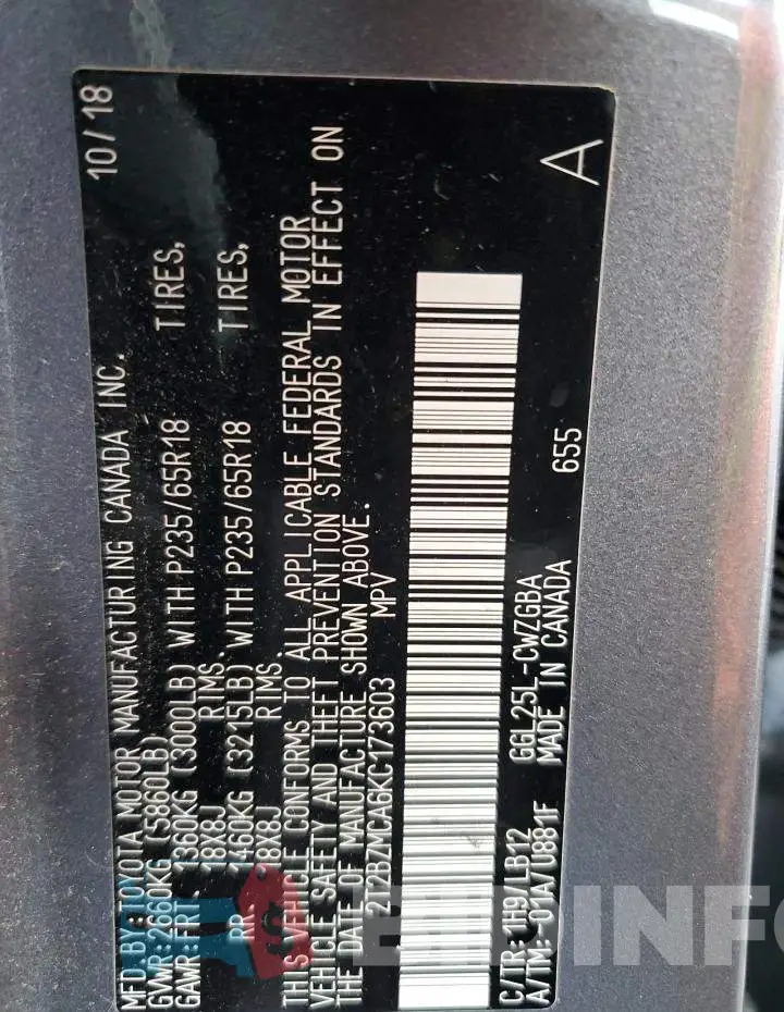 2T2BZMCA6KC173603 Photo# 13