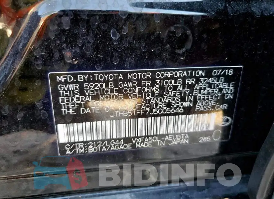 JTHB51FF7J5005646 Photo# 12