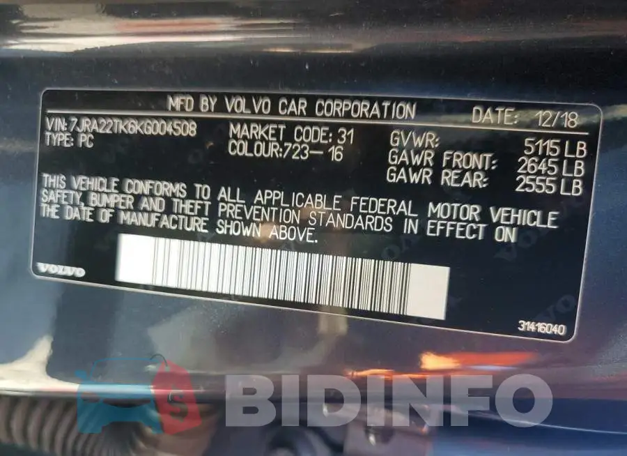 7JRA22TK6KG004508 Photo# 12