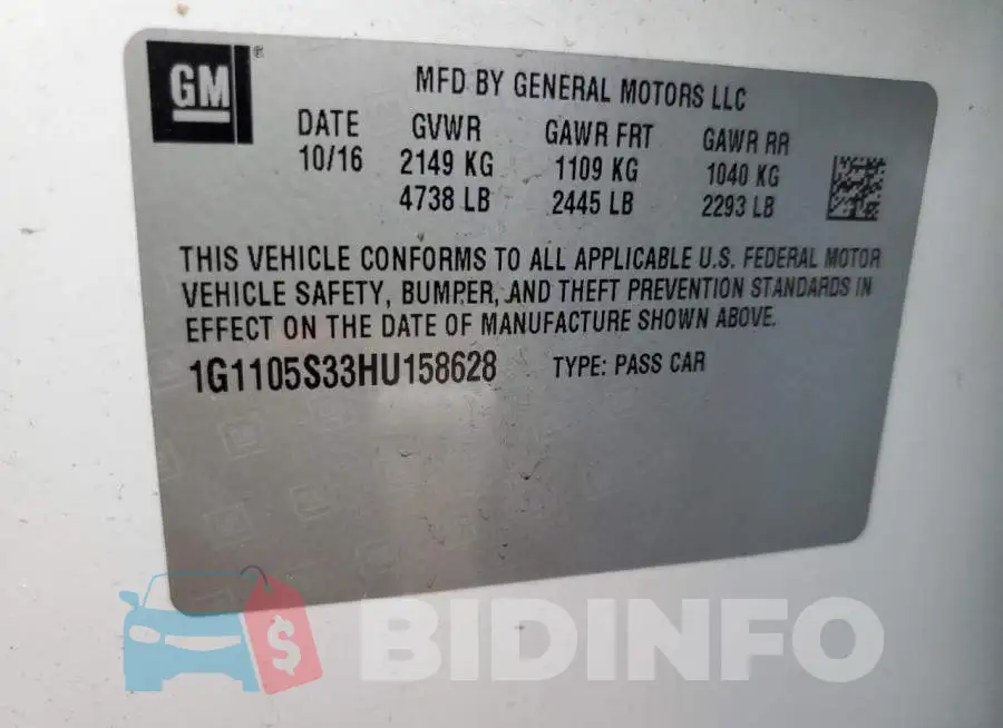 1G1105S33HU158628 Photo# 12