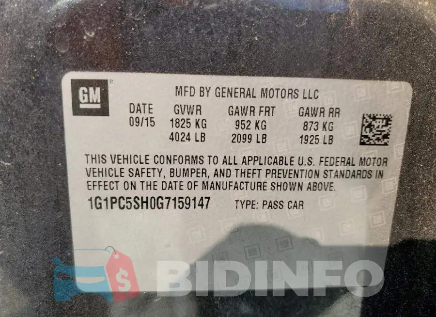 1G1PC5SH0G7159147 Photo# 12