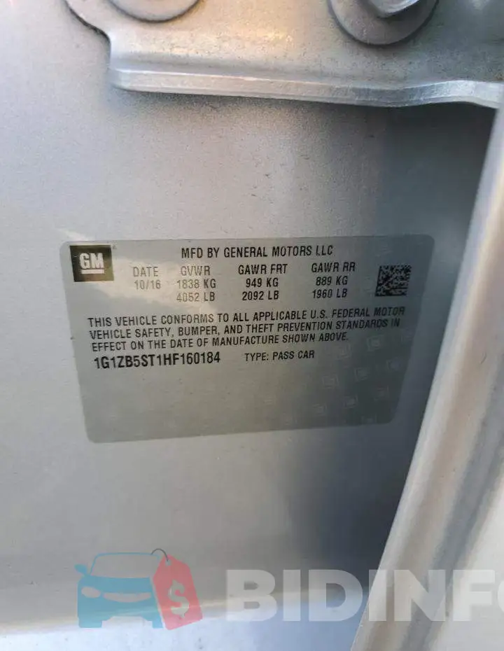 1G1ZB5ST1HF160184 Photo# 12