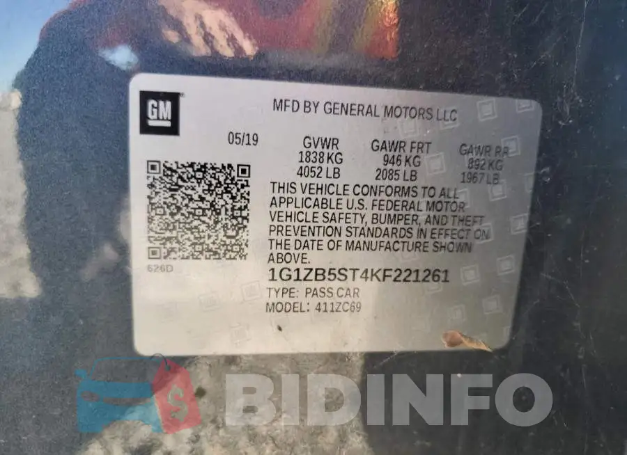 1G1ZB5ST4KF221261 Photo# 12