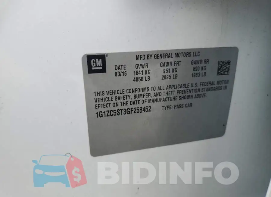 1G1ZC5ST3GF258452 Photo# 12