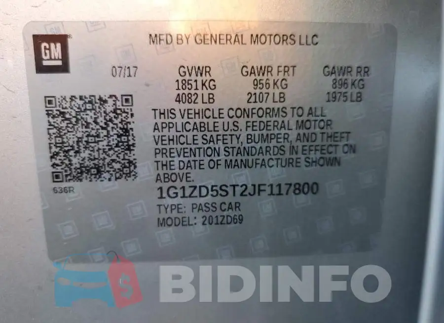 1G1ZD5ST2JF117800 Photo# 12
