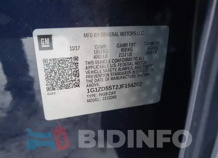 1G1ZD5ST2JF154202 Photo# 12