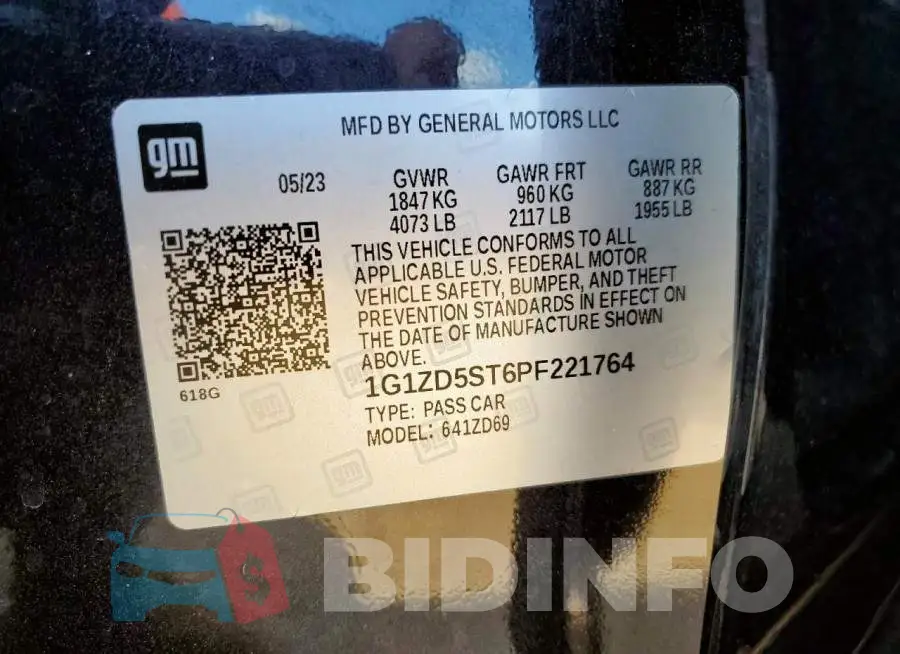 1G1ZD5ST6PF221764 Photo# 13