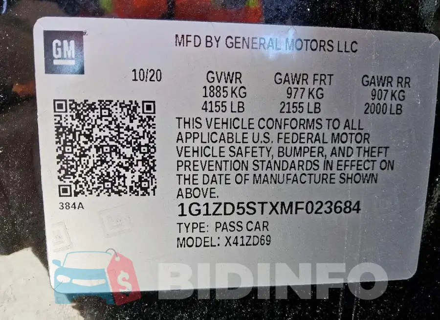 1G1ZD5STXMF023684 Photo# 12