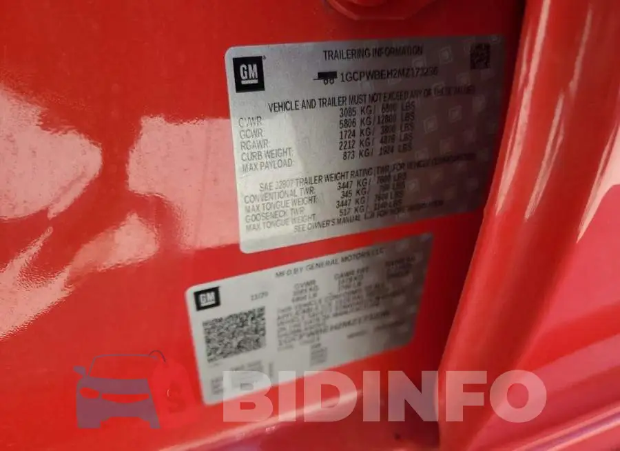 1GCPWBEH2MZ173236 Photo# 12