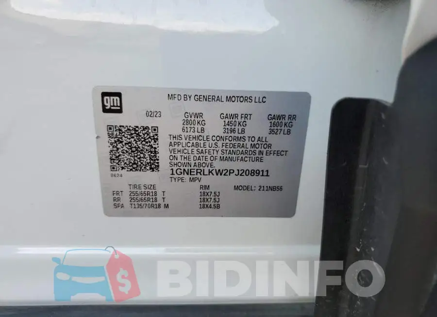 1GNERLKW2PJ208911 Photo# 11