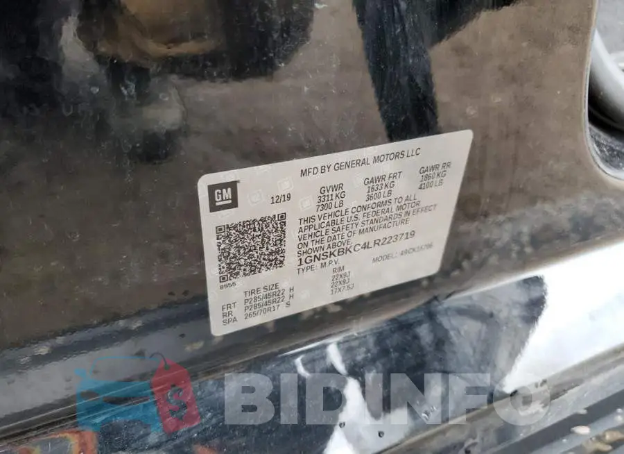 1GNSKBKC4LR223719 Photo# 13