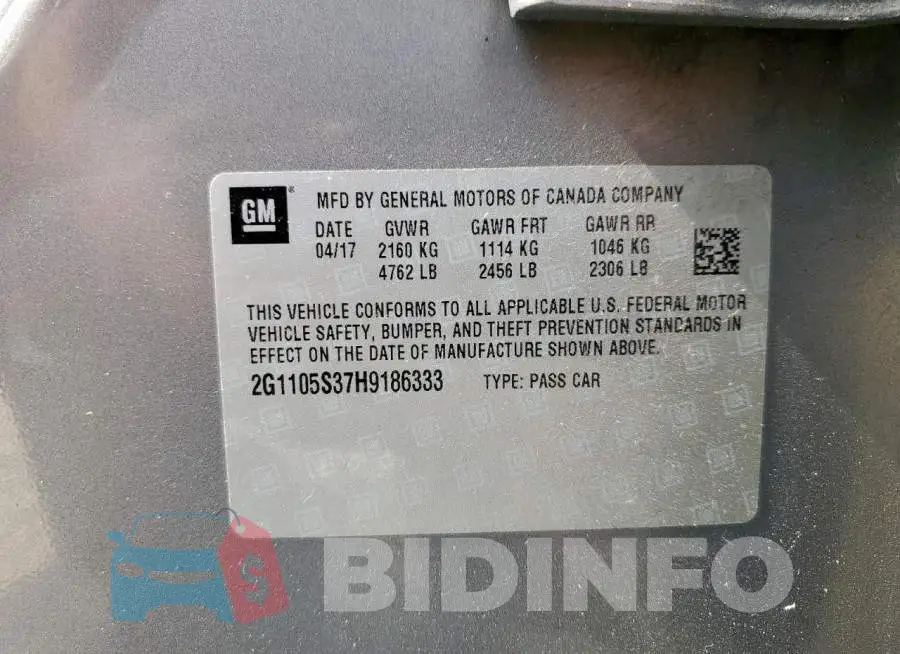 2G1105S37H9186333 Photo# 12