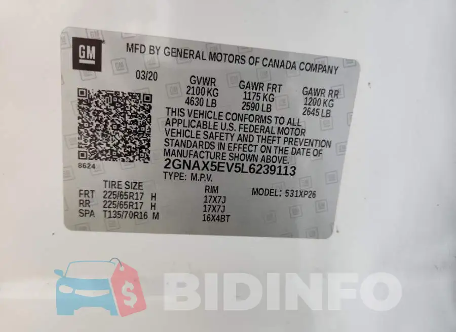 2GNAX5EV5L6239113 Photo# 14