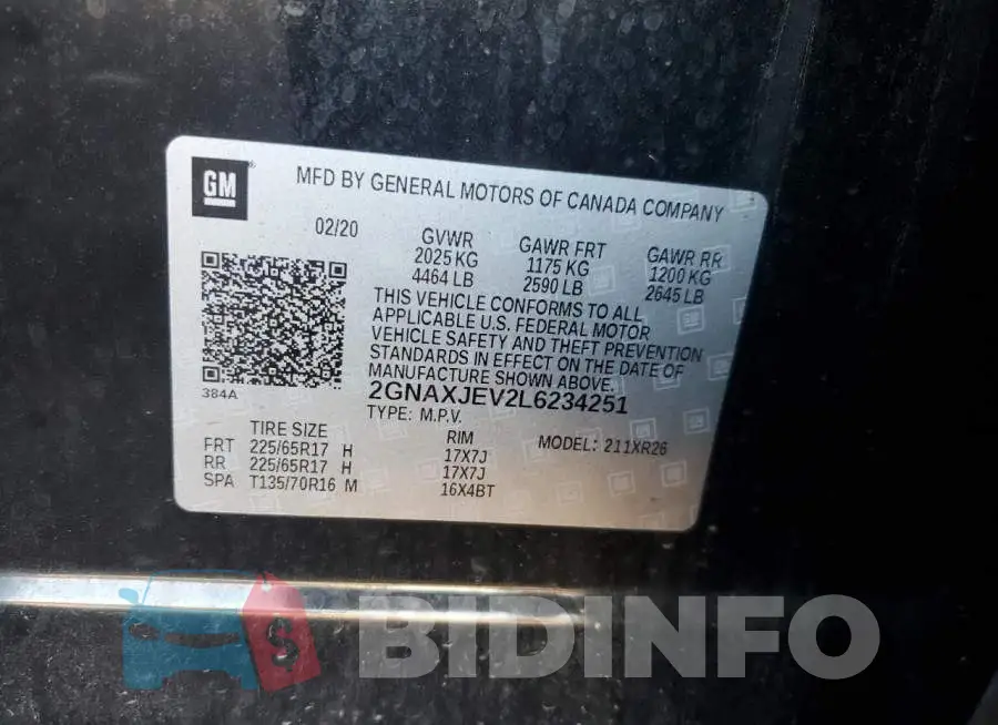 2GNAXJEV2L6234251 Photo# 13