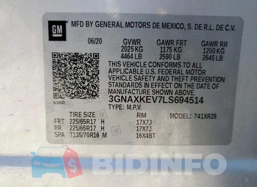3GNAXKEV7LS694514 Photo# 13