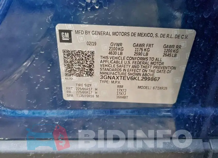 3GNAXTEV6KL299867 Photo# 13