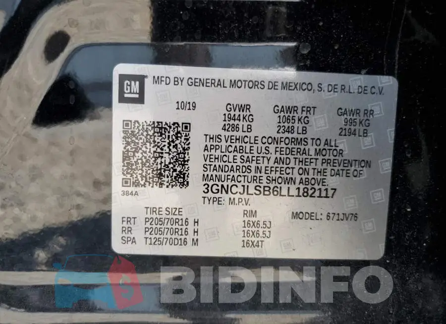 3GNCJLSB6LL182117 Photo# 13