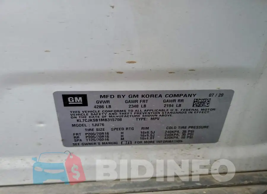 KL7CJKSB1MB315708 Photo# 13