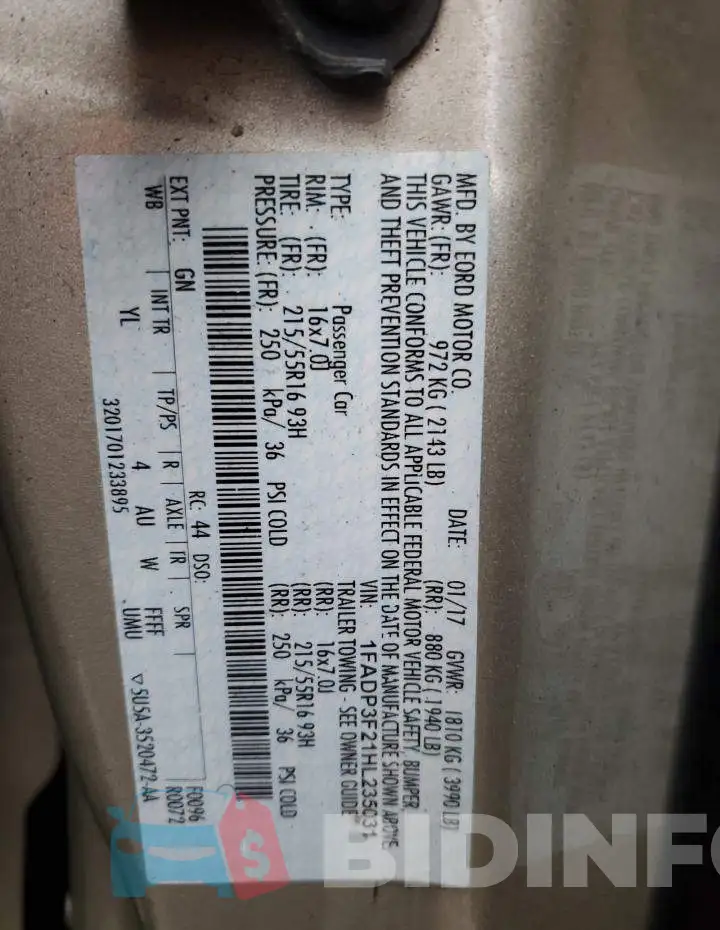 1FADP3F21HL235031 Photo# 12
