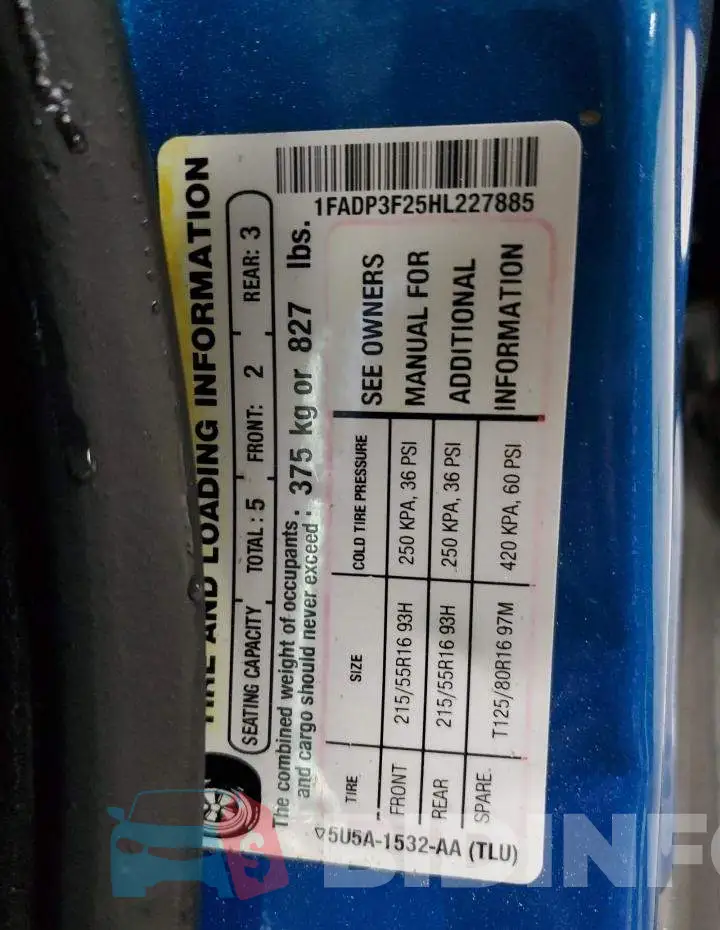 1FADP3F25HL227885 Photo# 13