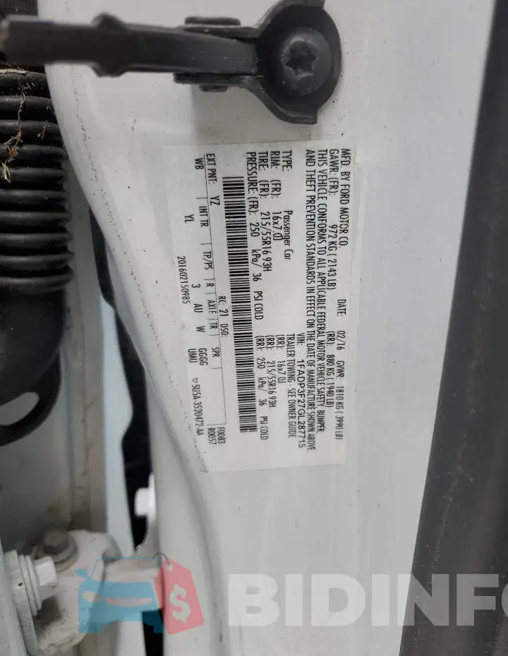 1FADP3F27GL287715 Photo# 12