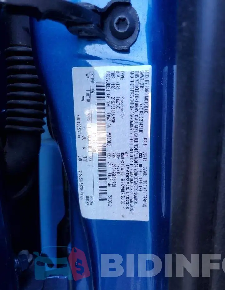 1FADP3F29JL307308 Photo# 12