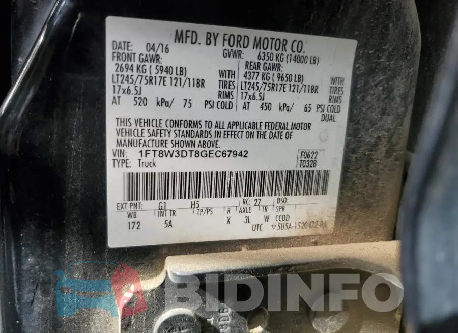 1FT8W3DT8GEC67942 Photo# 12
