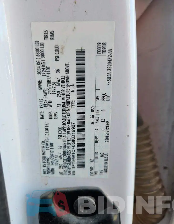 1FTEW1CF0GKD16927 Photo# 12