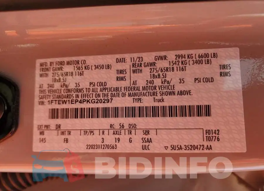 1FTEW1EP4PKG20297 Photo# 12