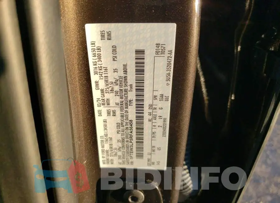 1FTEW3LP5RFA56458 Photo# 13