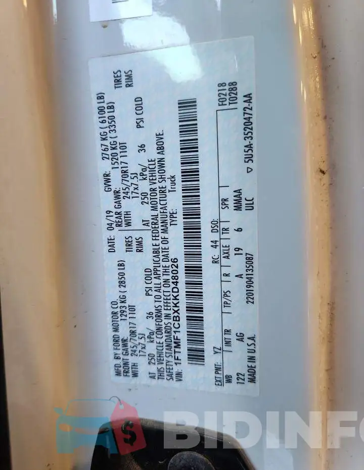 1FTMF1CBXKKD48026 Photo# 13