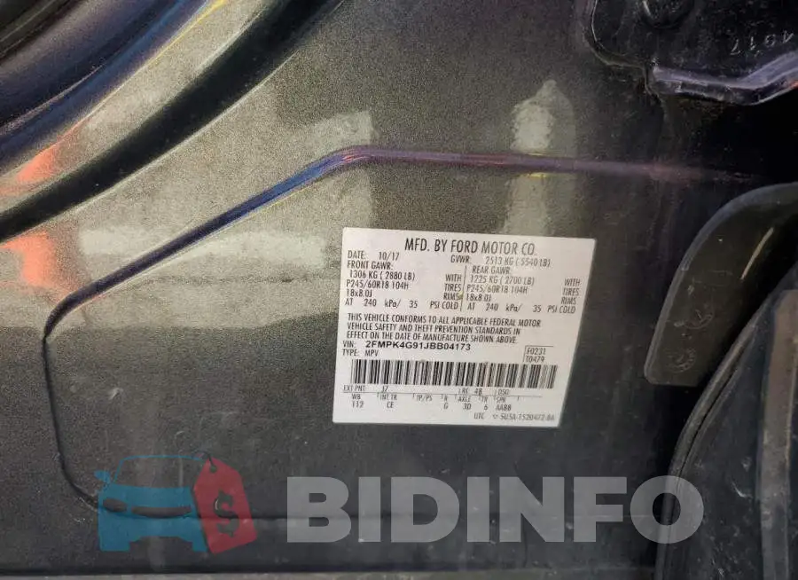 2FMPK4G91JBB04173 Photo# 13