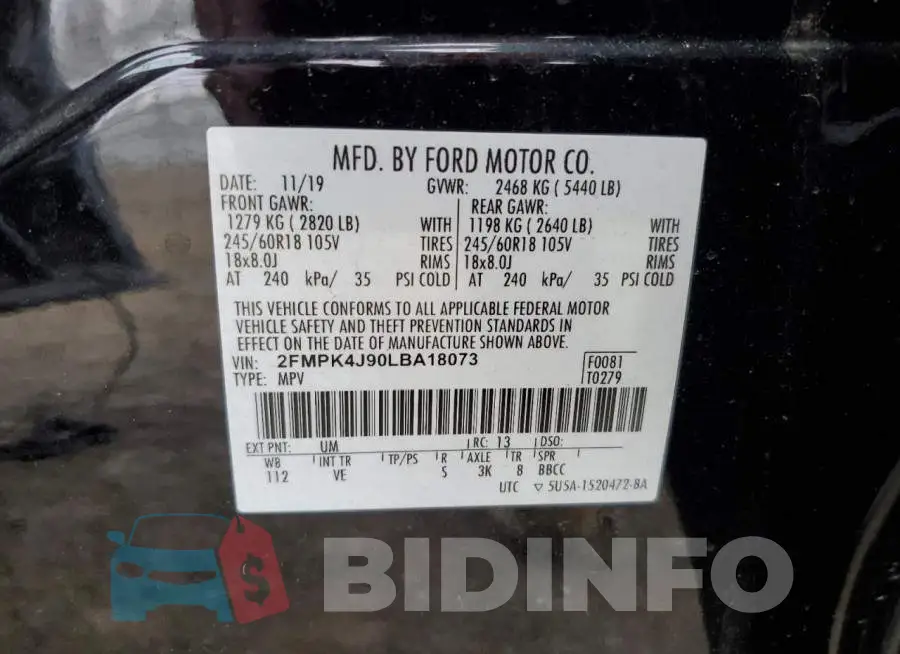 2FMPK4J90LBA18073 Photo# 13