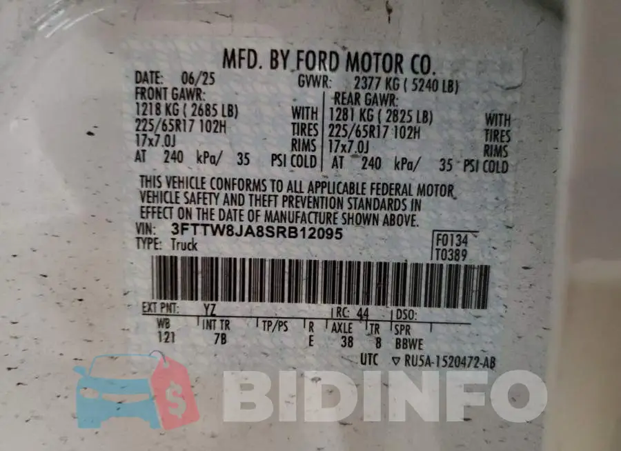 3FTTW8JA8SRB12095 Photo# 12