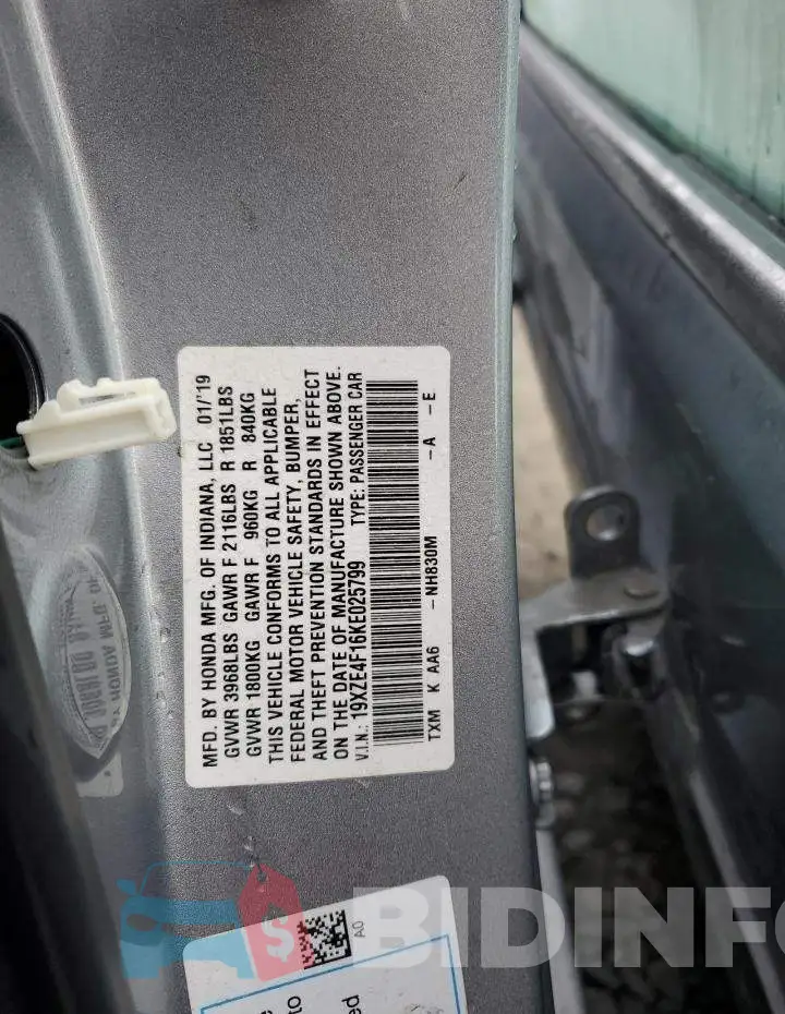 19XZE4F16KE025799 Photo# 13