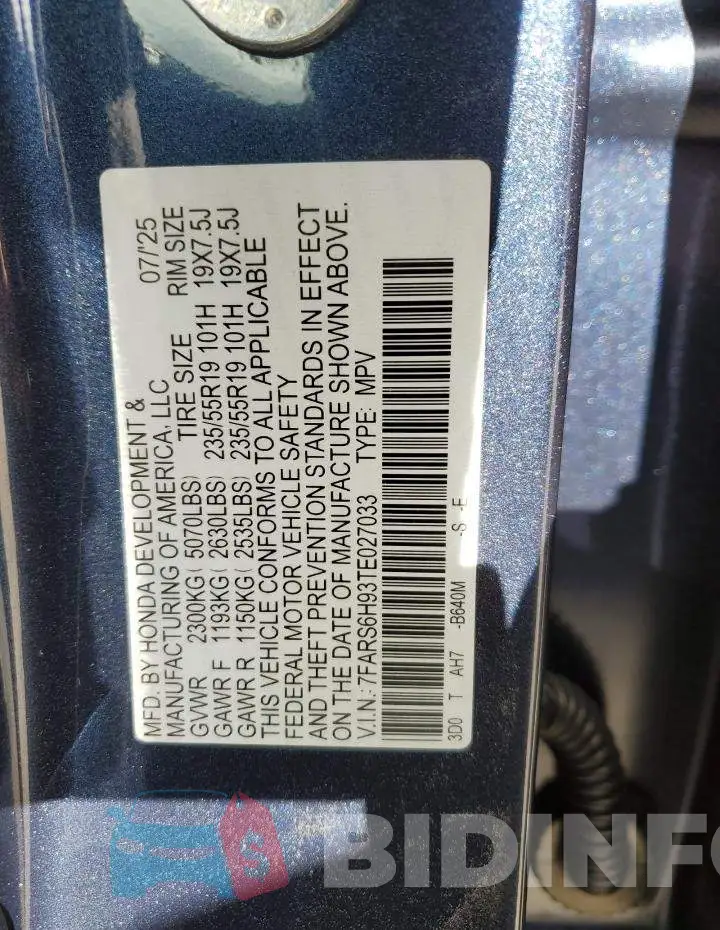 7FARS6H93TE027033 Photo# 14
