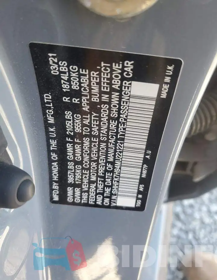 SHHFK7H94MU221221 Photo# 12